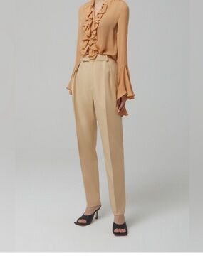 Khaite Magdalene Pant Khaki Beige Cotton Trouser, Size 2